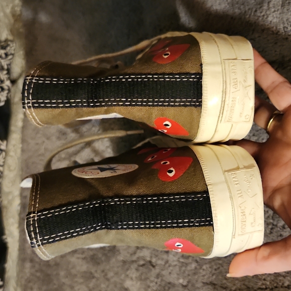 COMME DES GARCONS HIGH TOP UNISEX CONVERSE TENNIS SHOES - Picture 4 of 11